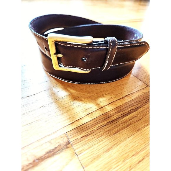 Columbia Other - COLUMBIA Brown Leather Men's Dress Belt Size 40 x 1.25" Wide w/Brass Buckle